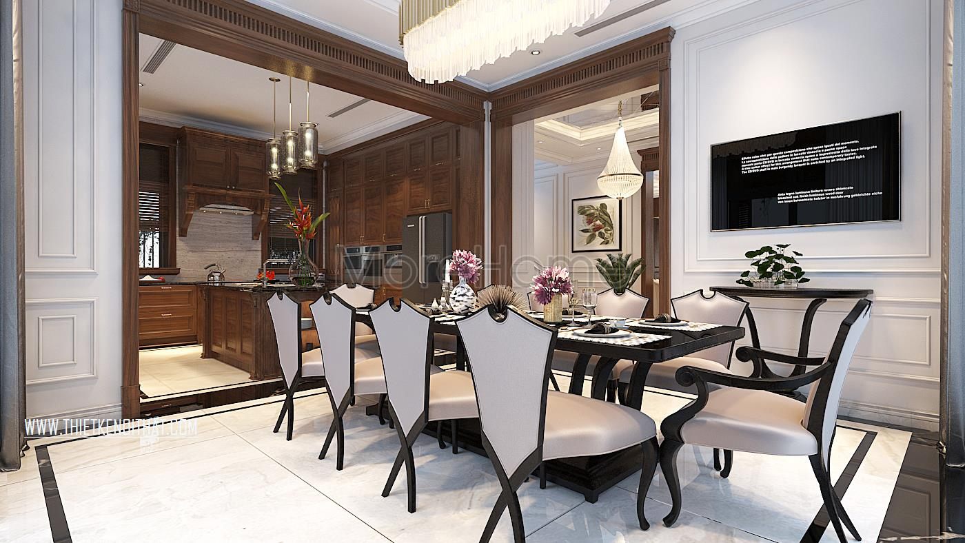 Thiết kế nội thất phòng ăn biệt thự Vinhomes GreenBay HL30 